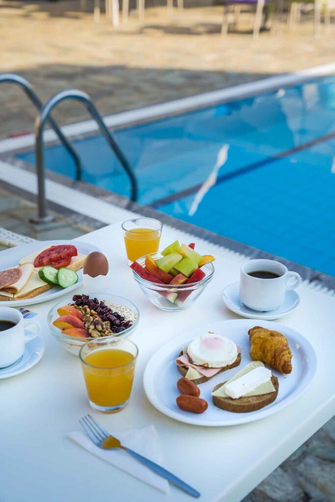 Breakfast in pool, kristalli Hotel Apartments, Malia